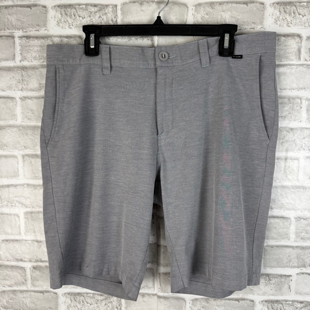 Travis Mathew Mens Grey Heathered Performance Golf Shorts Size 35 x 9 Stretch